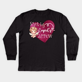 Shot by Cupid's arrow Kids Long Sleeve T-Shirt